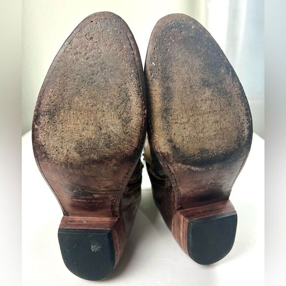 Liberty Black Studded Brown Leather Ankle Boots - Picture 12 of 12